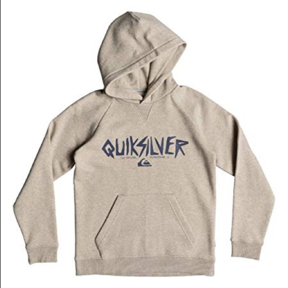 🆕Quiksilver Boys' Big Rough Type Hoodie Fleece - Picture 2 of 4